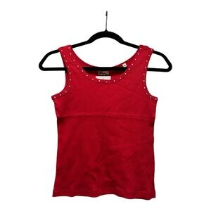 [3/$6] Red Sleeveless Top with Stud Accents